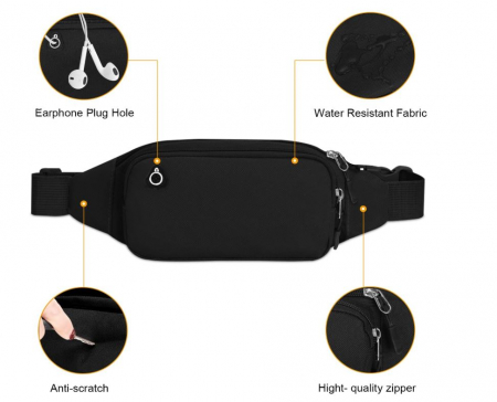 Borseta sport LOTISIE, pentru alergare, unisex, negru [1]