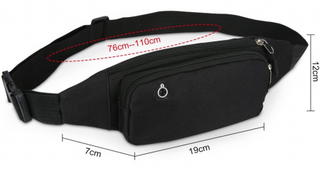 Borseta sport LOTISIE, pentru alergare, unisex, negru [3]