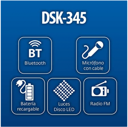 Boxa Bluetooth cu microfon pentru Karaoke Daewoo International DSK-345, radio FM, putere 15W [2]