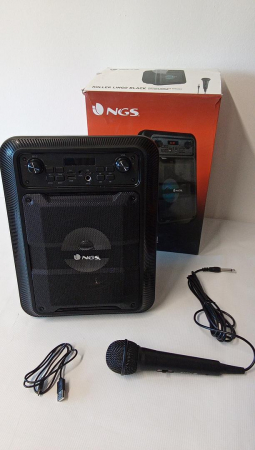 Boxa portabila NGS ROLLER LINGO BLACK 20W, cu microfon pentru karaoke și lumini LED încorporate [1]