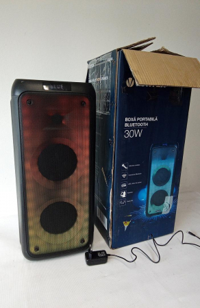 Boxa portabila VORTEX VO2608, 30W RMS, Bluetooth, Radio FM, negru [2]