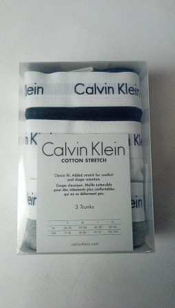 Boxeri Calvin Klein pentru bărbați, pachet de 3, negru, gri si alb, Marimea L (91-97cm) [2]