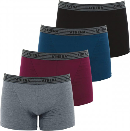 Lenjerie intima barbati - Boxeri pentru bărbați ATHENA Basic Cotton Ld40, pachet de 4, Marimea XL