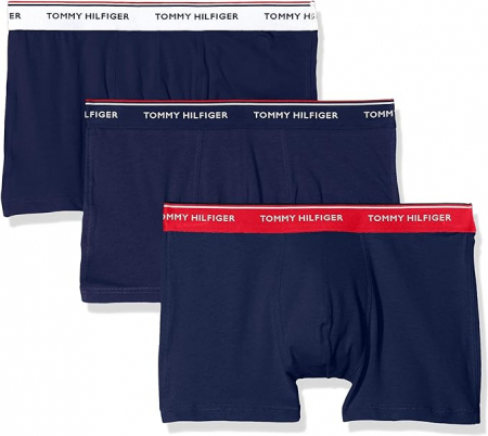 Fashion - Boxeri Tommy Hilfiger pentru bărbați, 3 pachete din bumbac, Marimea M (81-86cm), bleumarin