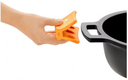BRA Efficient Cratiță de 28 cm cu capac de sticlă și mânere din silicon, rezistentă la inducție [2]