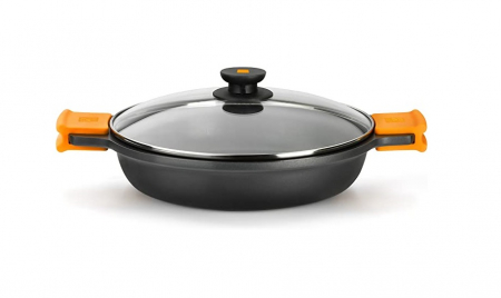 TOATE PRODUSELE - BRA Efficient - Cratiță joasă cu capac din sticlă și mânere detașabile din silicon, 40 cm