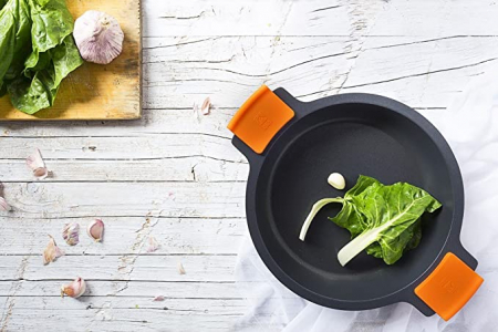 BRA Efficient - Cratiță joasă cu capac din sticlă și mânere detașabile din silicon, 40 cm [1]