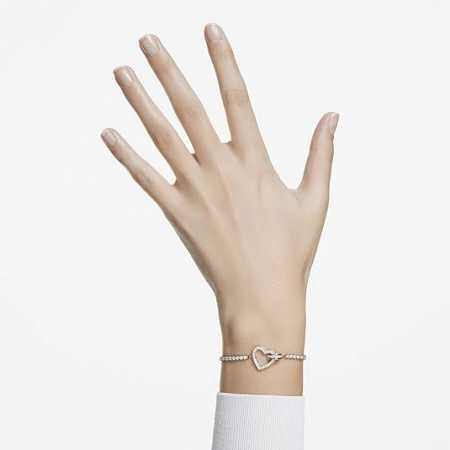 Brățară ajustabila Swarovski 5636443 Lovely heart white [5]