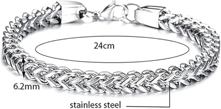 Brățară bărbătească din oțel inoxidabil, LEEQBCR, argintiu [6]
