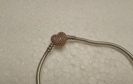 Bratara dama Pandora Moments 586292CZ Pavé Heart, argintiu/rose gold [1]