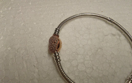 Bratara dama Pandora Moments 586292CZ Pavé Heart, argintiu/rose gold [2]