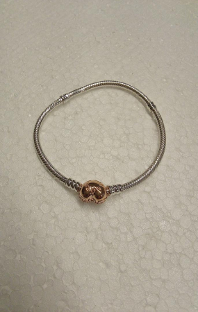 Bratara dama Pandora Moments 586292CZ Pavé Heart, argintiu/rose gold [4]