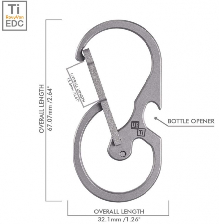 Breloc RovyVon U8, carabină din titan cu deschizător de sticle [4]