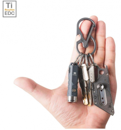 Breloc RovyVon U8, carabină din titan cu deschizător de sticle [3]