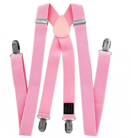 Bretele Axy pentru barbati cu spate in forma de X, lățime 2.5 cm, lungime 50-120 cm, roz [1]