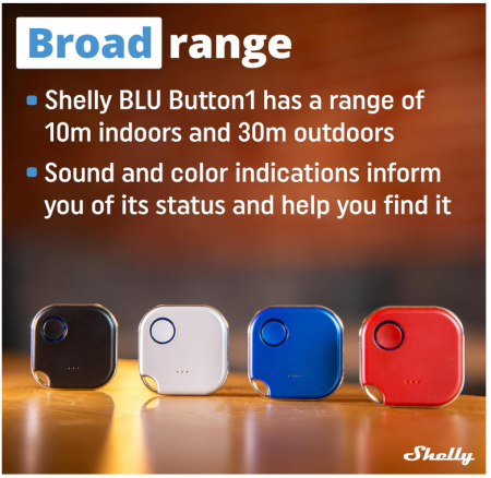 Buton de activare acțiuni și scene Shelly Blu Button1, Bluetooth, negru [5]
