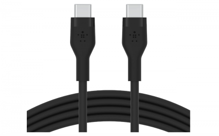 Cablu de încărcare USB C din silicon Belkin BoostCharge Flex, certificat USB-IF, 1 m, negru [0]