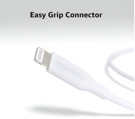 Cablu de încărcare USB-C la Lightning ABS Amazon Basics, pentru Apple, 1 metru, alb [2]