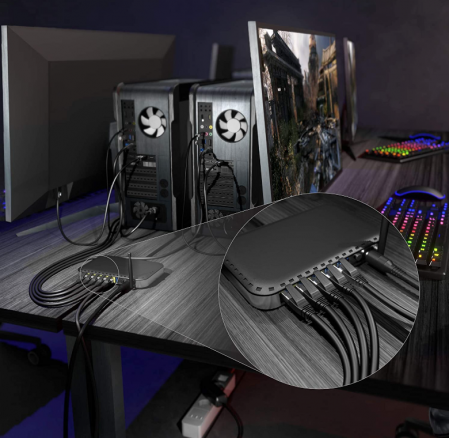 Cablu de rețea Ethernet Cat 7 (10 Gbit/s, fibră optică, mufă RJ45, negru) [4]