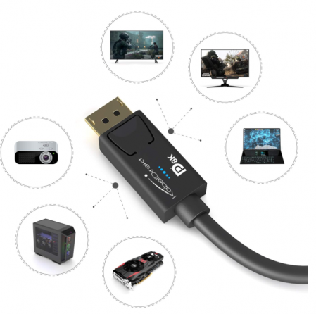 Cablu DisplayPort 8K KabelDirekt, 1m, DP 1.4, negru [1]