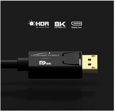 Cablu DisplayPort 8K KabelDirekt, 1m, DP 1.4, negru [5]