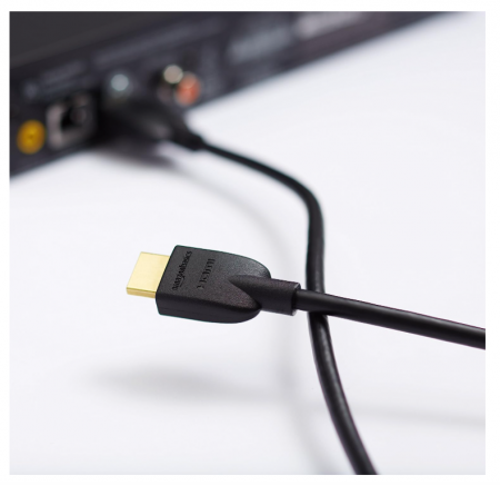 Cablu HDMI 2.0 de mare viteză Amazon Basics, 4K Ultra HD, 60 Hz, 48 biți, 18 Gbps, 0.9 m [5]