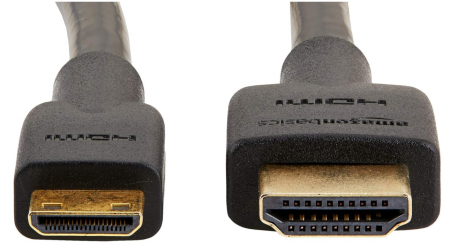 Cablu mini HDMI la HDMI Amazon Basics, 10,2 Gbps, 4K@30Hz, 2160p, 1.8 m, negru [1]