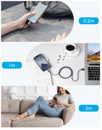 Cablu Rampow Lightning, cablu scurt de încărcare iPhone, 20 cm [7]