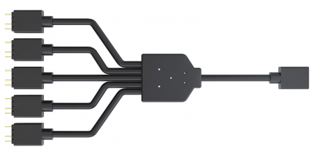 Componente PC - Cablu splitter Cooler Master ARGB 1-la-5, conector LED cu 3 pini, 58 cm, MFX-AWHN-1NNN5-R1