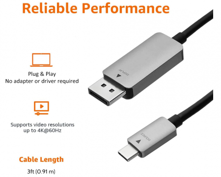 Cablu USB-C la DisplayPort Amazon Basics [1]