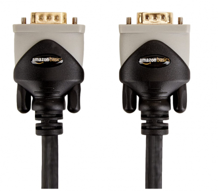 Cablu VGA la VGA de 3 metri Amazon Basics pentru monitor, computer personal, negru [2]