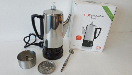 Cafetiera C3 Percolator Basic, oțel inoxidabil, 2-6 cani, 875W [3]