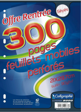 Caiet de caligrafie Clairefontaine 9333C de 150 de foi, Perforat, A4 21 x 29,7 cm [1]