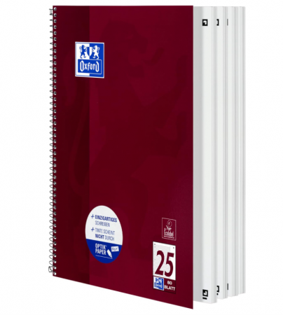 Caiet de romana cu spirala Oxford School 90 g/m² 100050355 A4+, 80 de coli, perforat [2]
