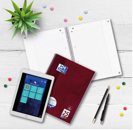 Caiet de romana cu spirala Oxford School 90 g/m² 100050355 A4+, 80 de coli, perforat [6]