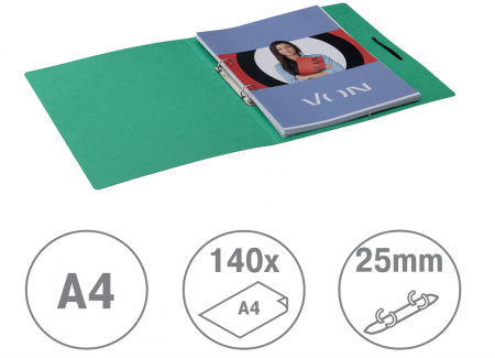 Caiet mecanic VON Leitz A4, 30120055, cu 2 inele, pentru 140 coli [2]