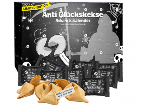 Cadouri - Calendar de Craciun cu 24 de ravașe/zi, proverbe cu ghinioane anti-Crăciun (in Germana)