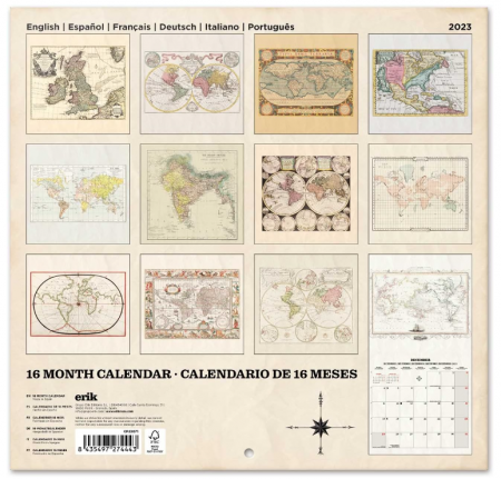 Calendar de perete 2023 Grupo Erik Vintage Maps [1]