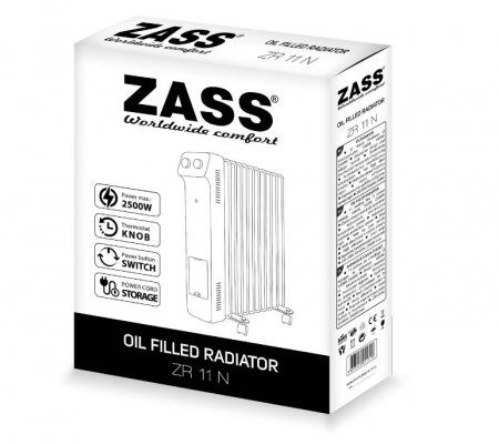 Calorifer electric cu ulei Zass ZR 11 N, 2500 W, 11 elementi, termostat reglabil, protectie la supraincalzire [4]