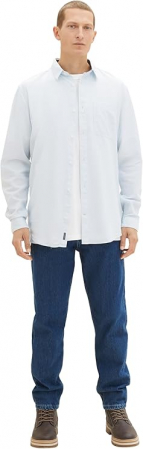 Cămașă cu mânecă lungă Oxford pentru bărbați TOM TAILOR, alb, XL [3]