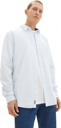 Cămașă cu mânecă lungă Oxford pentru bărbați TOM TAILOR, alb, XL [1]