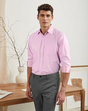 Cămașă cu mânecă lungă pentru bărbați Enlision, roz, XL [4]