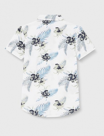 Camasa cu maneca scurta pentru baieti JACK&JONES JUNIOR Jjchill Aop Shirt Ss, alb, XXL [2]