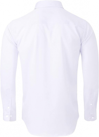 Cămășa pentru bărbați Alimens & Gentle, cu mânecă lungă, elastică, alba, Marimea L [2]