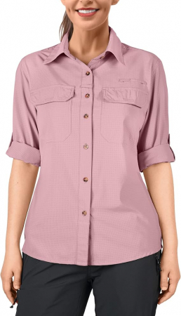 Imbracaminte femei - Camasa pentru femei 33,000ft, cu protectie UV UPF50+, roz, XL