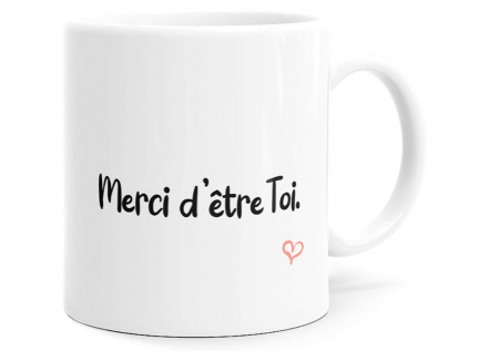 Cadouri - Cana pentru cadou cu mesaj "Merci d'etre Toi" (Mulțumesc că ești tu), ceramica, 320 ml
