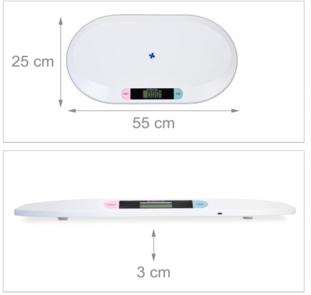 Cantar digital pentru copii/animale Relaxdays, până la 20 kg, Alb [4]