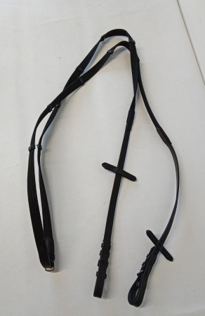 Capastru ghidare cai, Covalliero cu capete din piele, negru, 280x20mm [1]