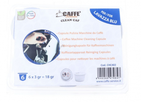Capsule de curatare pentru espressor CAFFE SERVICE CHC402, 6 buc, Lavazza Blue [1]