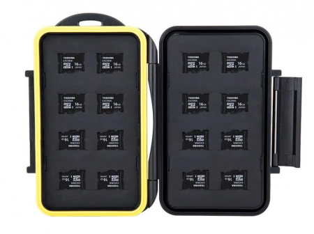 Carduri memorie - Carcasă de protectie pentru carduri de memorie JJC rezistent la apă, 16 sloturi